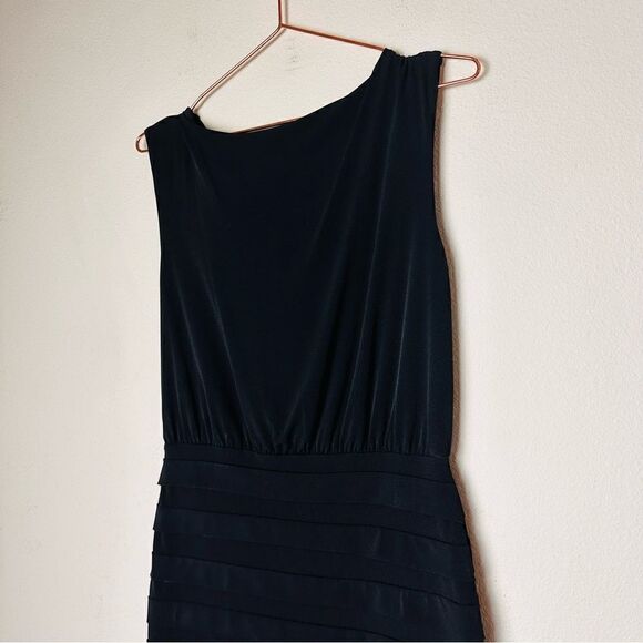 EUC Vintage 90’s Ann Taylor Black Jersey Drapey Dress 2 - Picture 4 of 5